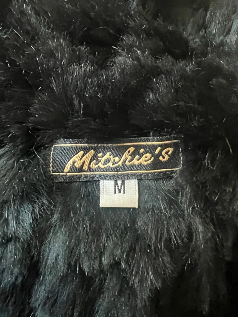 Mitches Black Fur Studded Festival Cozy Sleeveless Vest. Size Medium. - Picture 5 of 5